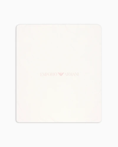 Emporio Armani - Double-faced blanket with op-art logo and eagles, Boy, Pink, Size: TU
