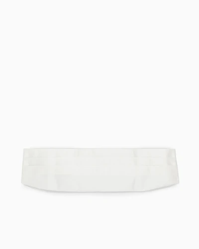 Emporio Armani - Pure silk tuxedo band, Man, White, Size: