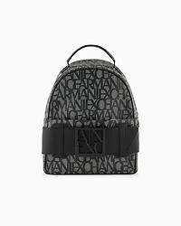 Backpack with contrasting allover logo