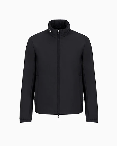 Emporio Armani - Full-zip nylon blouson with stowaway hood, Man, Black, Size:
