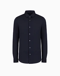 Emporio Armani - ASV Lyocell-blend jersey shirt, Man, Navy_blue, Size: