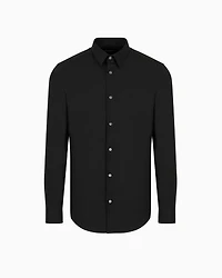 Emporio Armani - Stretch nylon-blend shirt, Man, Black, Size: