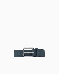 Leather belt with logo