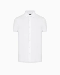Emporio Armani - ASV short-sleeved Lyocell-blend jersey shirt, Man, White, Size: