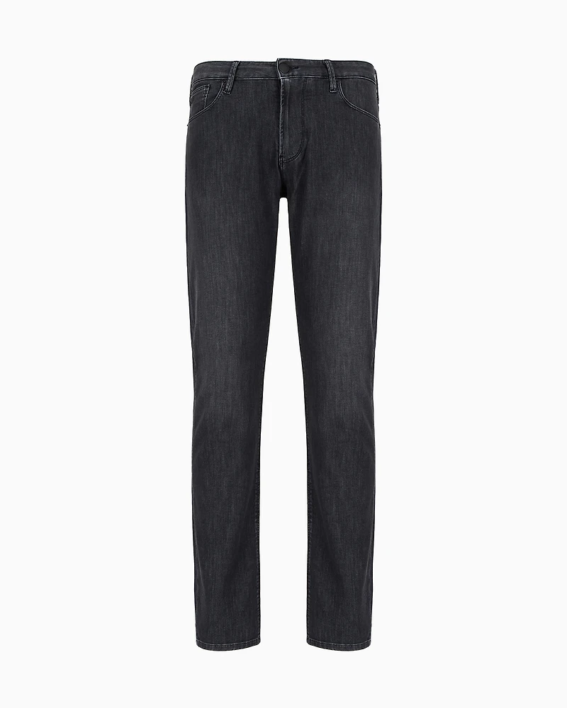 Emporio Armani - J06 Worn-effect wash, slim-fit, 8 oz denim jeans, Man, Black, Size: