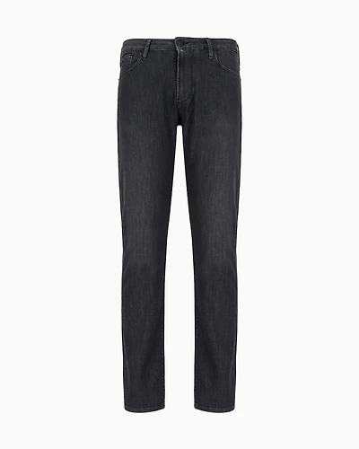 Emporio Armani - J06 Worn-effect wash, slim-fit, 8 oz denim jeans, Man, Black, Size: