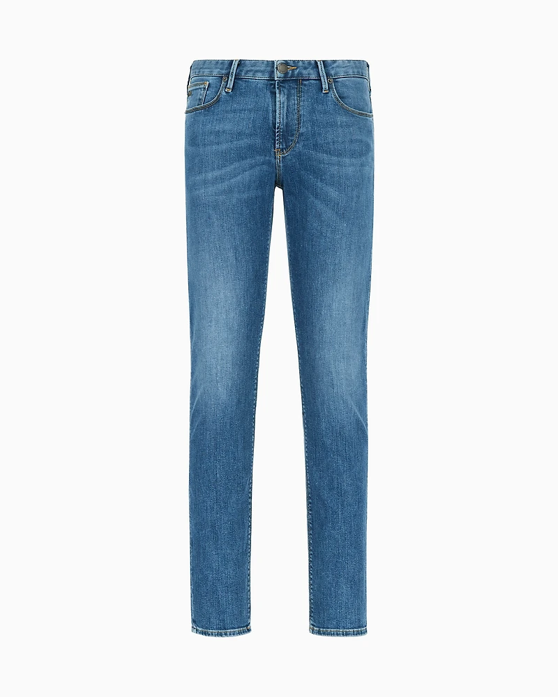 Emporio Armani - J06 Slim-fit, washed, 11.5 oz comfort-denim jeans, Man, Blue, Size: