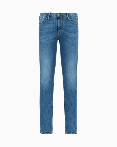 Emporio Armani - J06 Slim-fit, washed, 11.5 oz comfort-denim jeans, Man, Blue, Size: