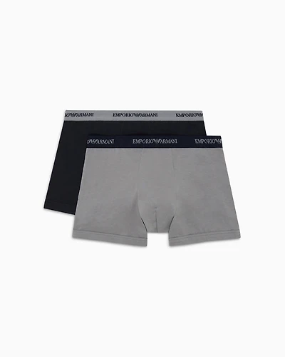 Emporio Armani - Two-pack of boxer briefs with core logo band, Man, Grey, Size: