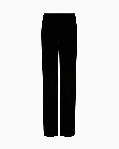 Emporio Armani - Velvet palazzo trousers, Woman, Black, Size: