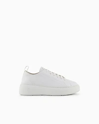 Armani Exchange - Chunky leather sneakers, Woman, White, Size: