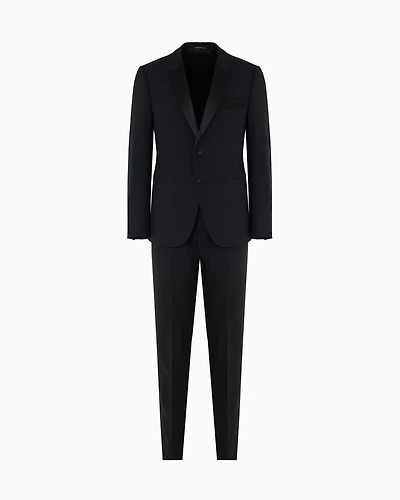 Emporio Armani - Slim-fit tuxedo compact, two-way stretch canvas, Man, Black, Size: