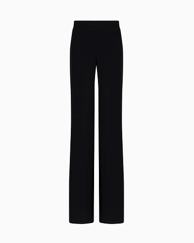 Emporio Armani - Techno cady palazzo trousers, Woman, Black, Size: