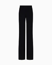 Emporio Armani - Techno cady palazzo trousers, Woman, Black, Size: