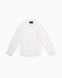 Emporio Armani - Poplin shirt with Peter Pan collar, Girl, White, Size: