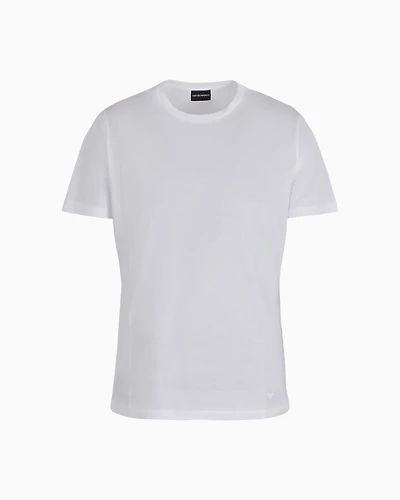 Emporio Armani - Mercerised-jersey T-shirt, Man, White, Size: