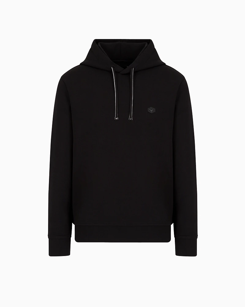Emporio Armani - Hooded sweatshirt with micro logo patch, Man, Black, Size:
