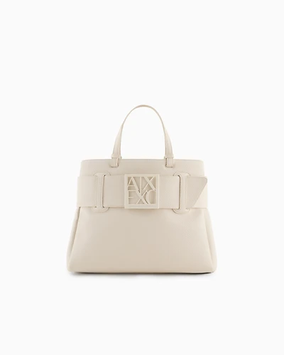 Armani Exchange - Handbag with ASV logo detail, Woman, White, Size: TU