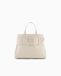 Armani Exchange - Handbag with ASV logo detail, Woman, White, Size: TU