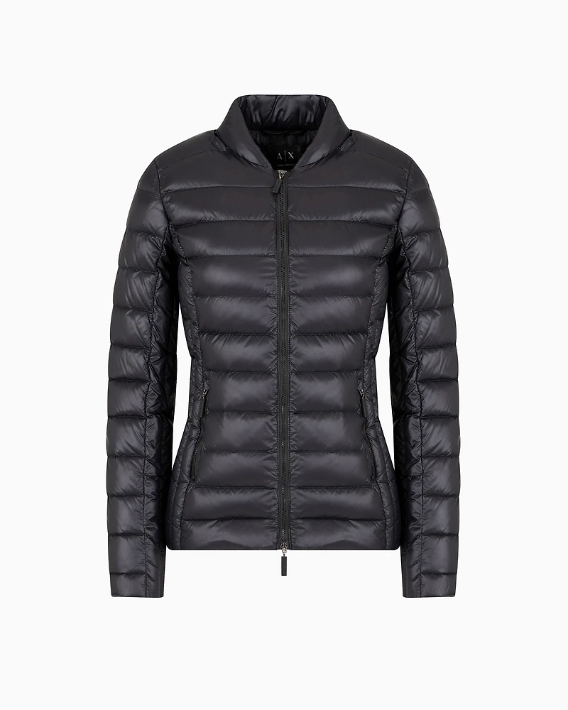 Armani Exchange - Shiny fabric down jacket, Woman, Black, Size: