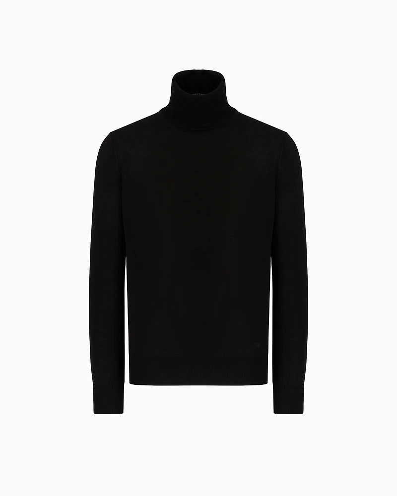 Emporio Armani - Pure virgin-wool rollneck, Man, Black, Size: