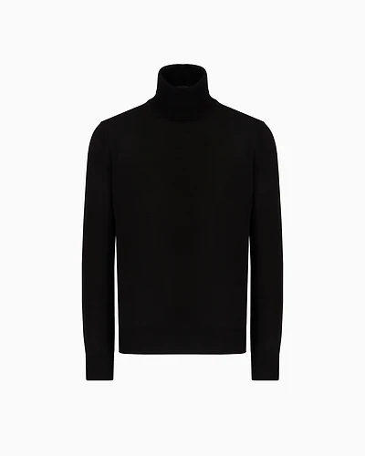 Emporio Armani - Pure virgin-wool rollneck, Man, Black, Size: