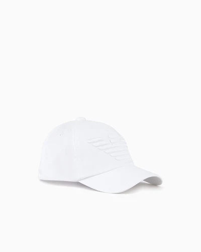 Emporio Armani - Baseball cap with embroidered oversized eagle, Man, White, Size: TU