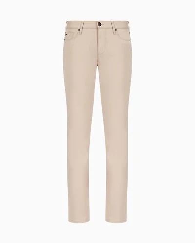 Emporio Armani - J06 Comfort stretch-gabardine, slim-fit trousers, Man, Beige, Size: