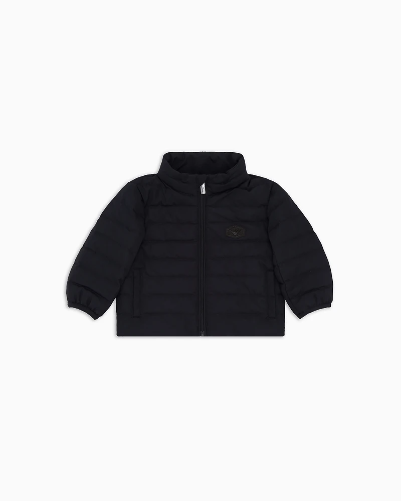 Emporio Armani - ASV quilted nylon jacket with recycled down, Boy, Navy Blue, Size: