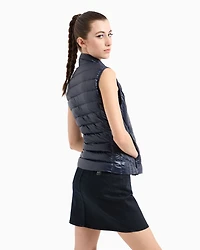 Armani Exchange - Sleeveless Padded Down Jacket, Woman, Navy Blue, Size: