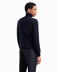 Emporio Armani - Pure cashmere rollneck, Man, Navy_blue, Size: