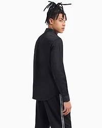 Regular fit shirt stretch satin cotton