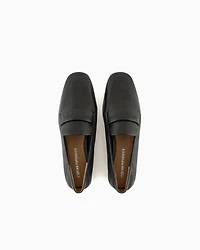 Emporio Armani - Nappa leather loafers with embossed logo, Woman, Black, Size: