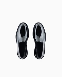 Emporio Armani - Patent-leather slipper loafers, Man, Black, Size: