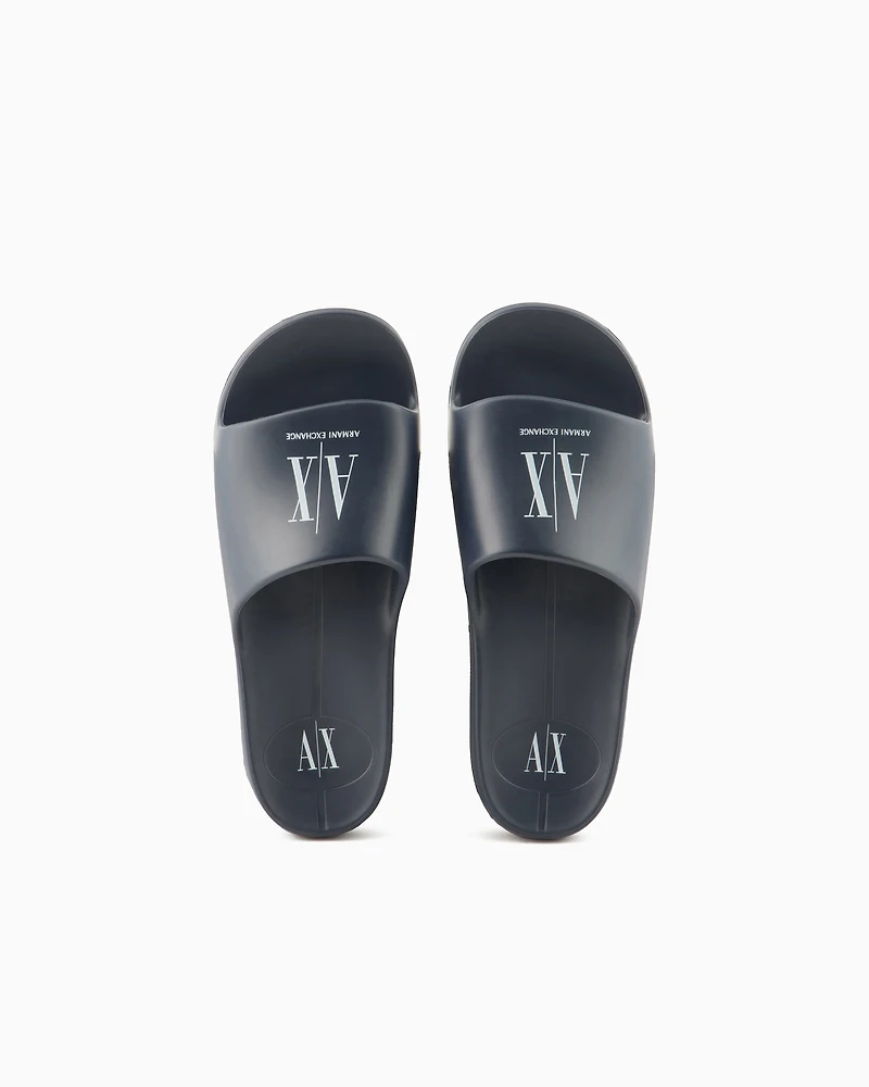 Armani Exchange - ICON PROJECT LOGO SLIDES, Man, Navy Blue, Size: