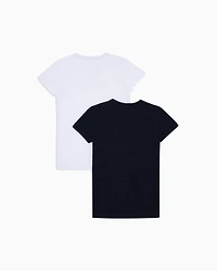 Emporio Armani - Two-pack of jersey T-shirts with micro eagle embroidery, Boy, Two-tone, Size: