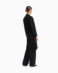 Emporio Armani - Casentino wool and cashmere double-breasted coat, Woman, Black, Size: