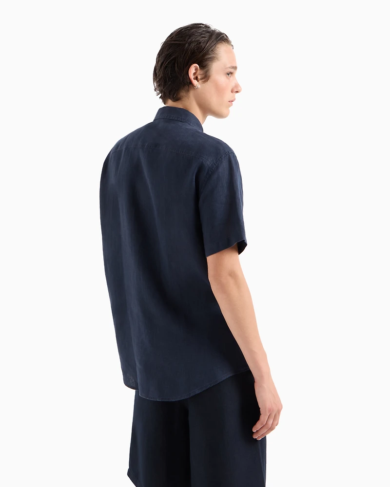 Armani Exchange - Regular fit cotton shirt, Man, Navy_blue, Size: