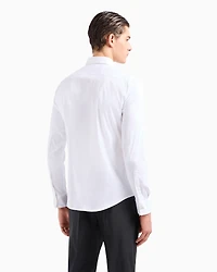 Emporio Armani - Lightweight comfortable satin slim-fit shirt, Man, White, Size: