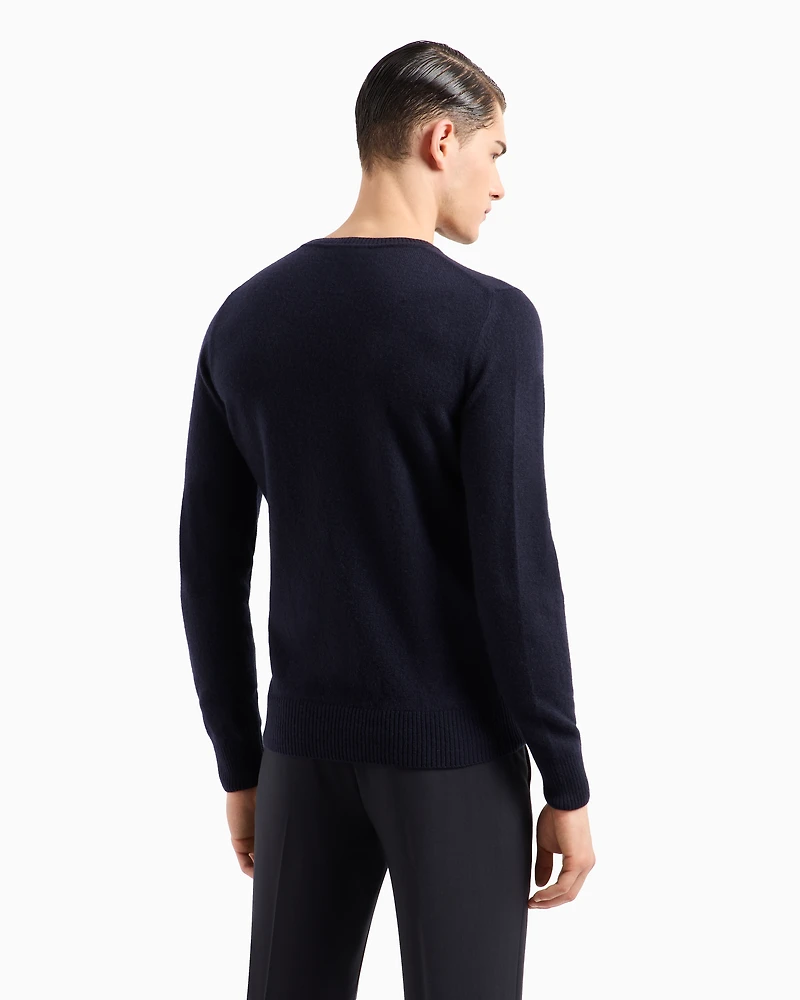Emporio Armani - Pure cashmere jumper, Man, Navy Blue, Size: