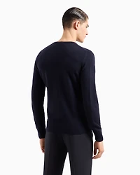 Emporio Armani - Pure cashmere jumper, Man, Navy Blue, Size: