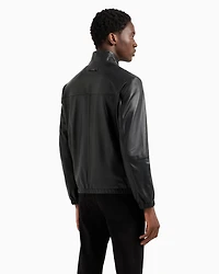 Emporio Armani - Semi-aniline nappa lambskin blouson with full-length zip, Man, Black, Size: