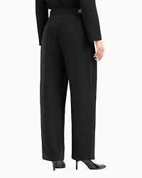 Armani Exchange - ASV Fabric Pleated Trousers, Woman, Black, Size: