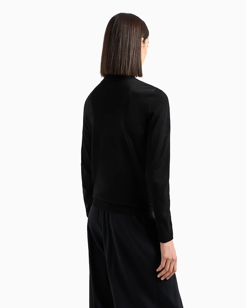 Emporio Armani - Pure virgin-wool rollneck, Woman, Black, Size: