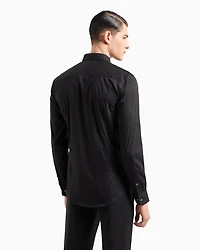 Emporio Armani - Stretch nylon-blend shirt, Man, Black, Size: