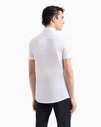 Emporio Armani - ASV short-sleeved Lyocell-blend jersey shirt, Man, White, Size: