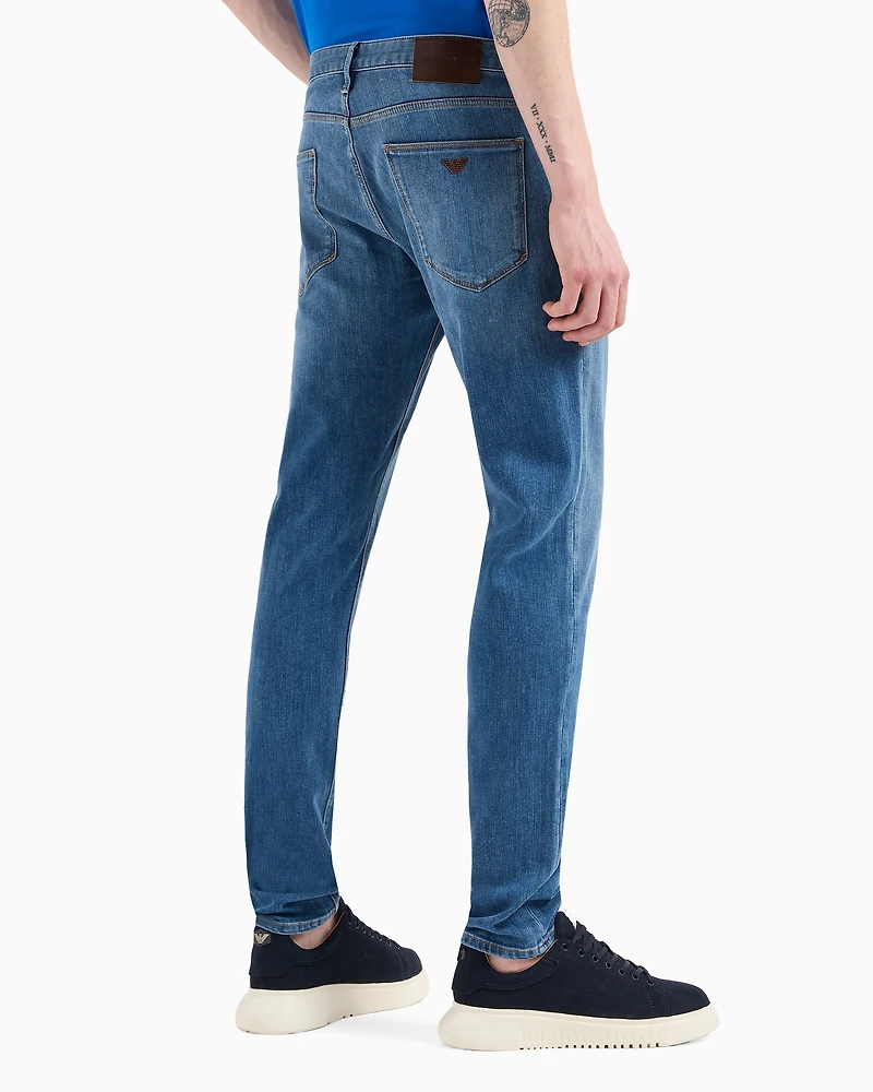Emporio Armani - J06 Slim-fit, washed, 11.5 oz comfort-denim jeans, Man, Blue, Size: