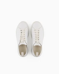 Armani Exchange - Chunky leather sneakers, Woman, White, Size: