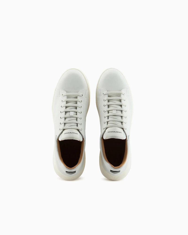 Emporio Armani - Nubuck sneakers with knurled soles, Man, White, Size: