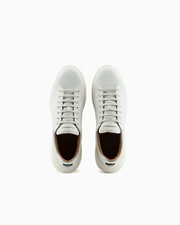 Emporio Armani - Nubuck sneakers with knurled soles, Man, White, Size: